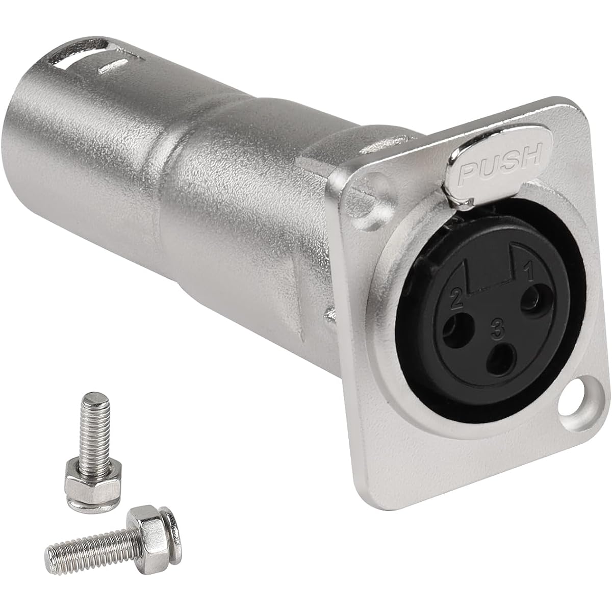 QIANRENON XLR Female to Male Panel Mount Microphone Connector 3 Pin XLR Jack to Plug Mounting Adapter Coupler XLR Feed Through Mount Socket for Microphone Mixer Audio Devices Silver