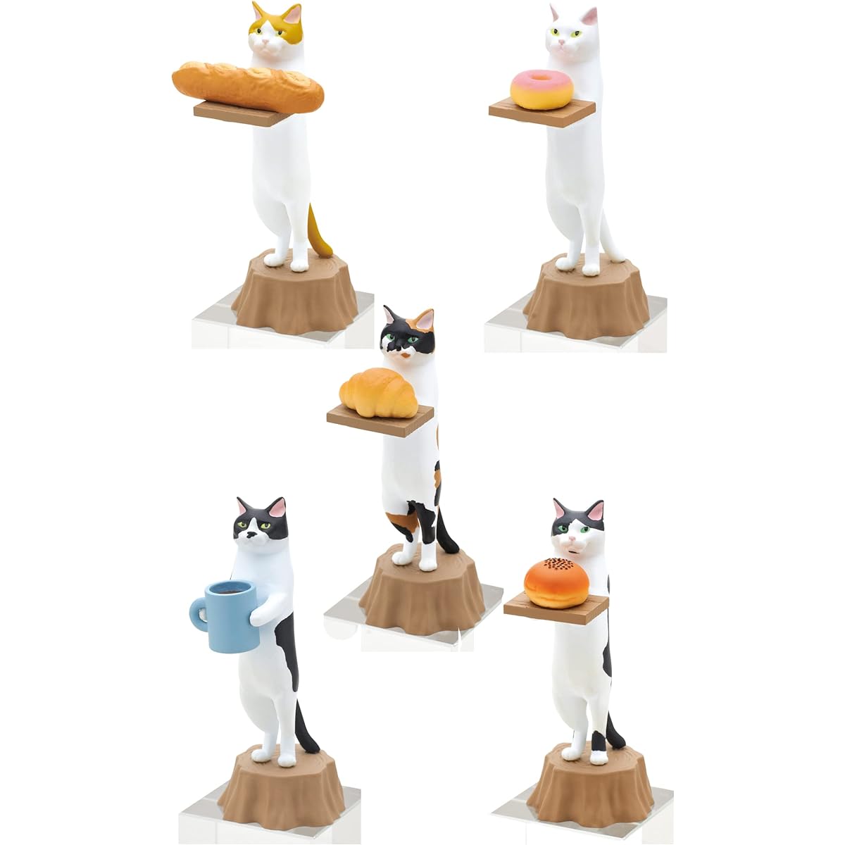 Kitan Club Cat Bakery Plastic Toy Blind Box 5 Pieces with 1 Collectible Figure - Fun Versatile Decor - Authentic Japanese Design - Made from Durable Plastic