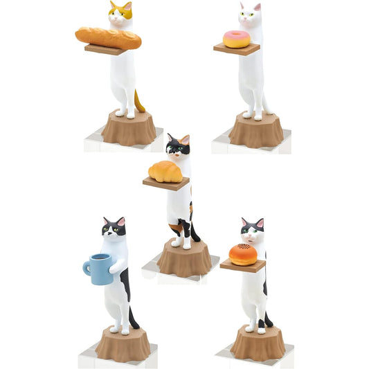 Kitan Club Cat Bakery Plastic Toy Blind Box 5 Pieces with 1 Collectible Figure - Fun Versatile Decor - Authentic Japanese Design - Made from Durable Plastic