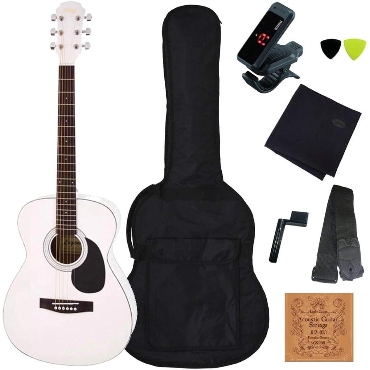 [Standard 8-piece acoustic guitar set] Legend FG-15 Legend by Aria ProII Folk guitar beginner introductory set