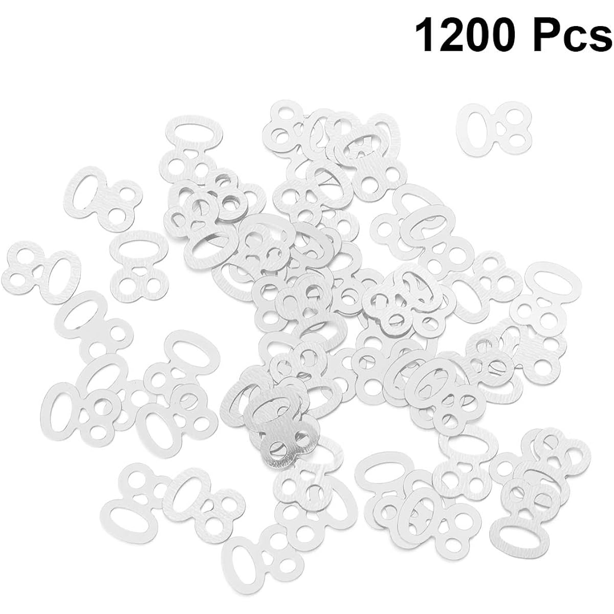 AMOSFUN 1200 Pieces No. 80 Sequins Confetti Plastic Confetti for 80th Birthday Party Anniversary Decorations (Silver)