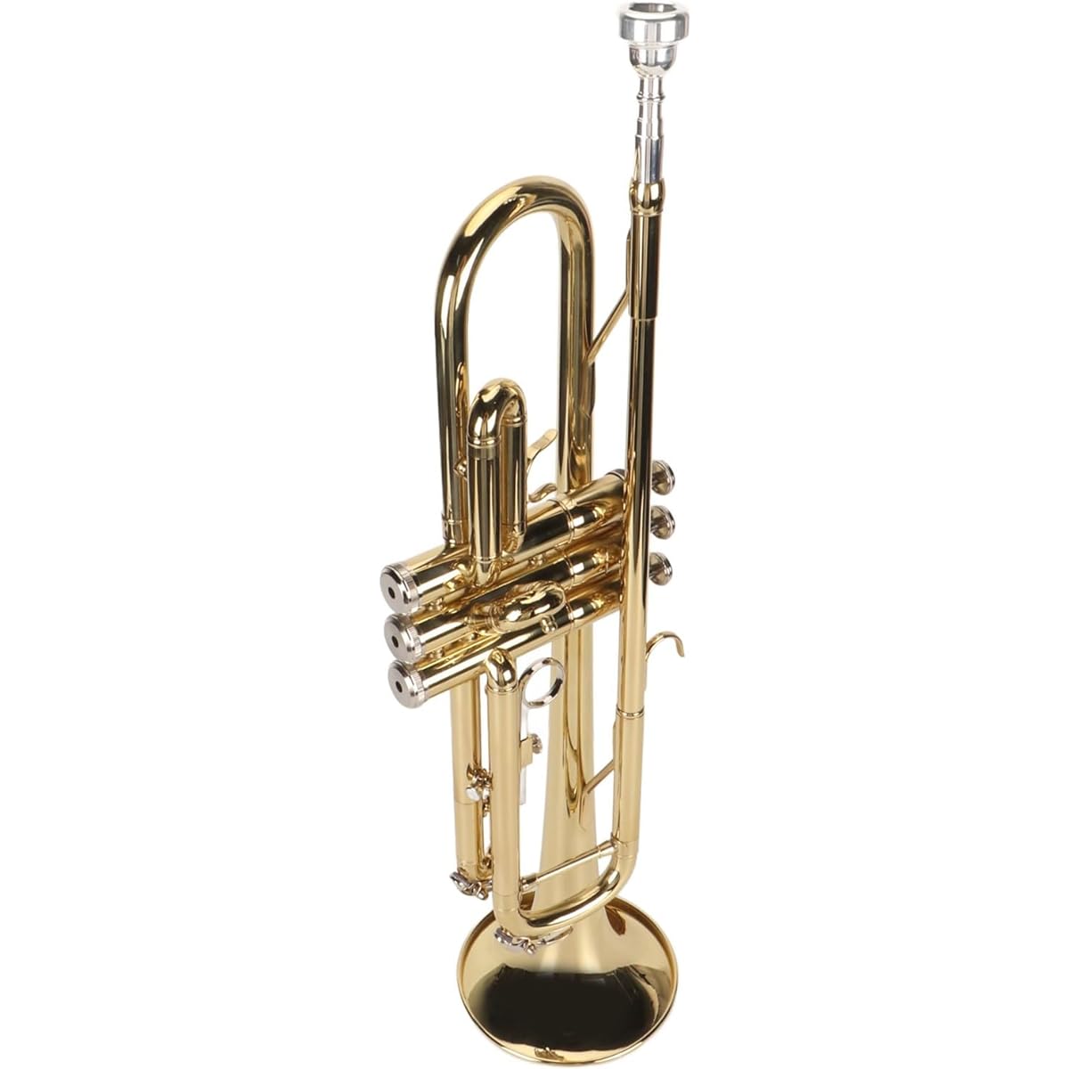 Trumpet Wind Instrument, Nickel-plated Process, Comfortable Keys, Smooth Movement, Low Bb Trumpet for Beginners for Daily Performance (Gold)