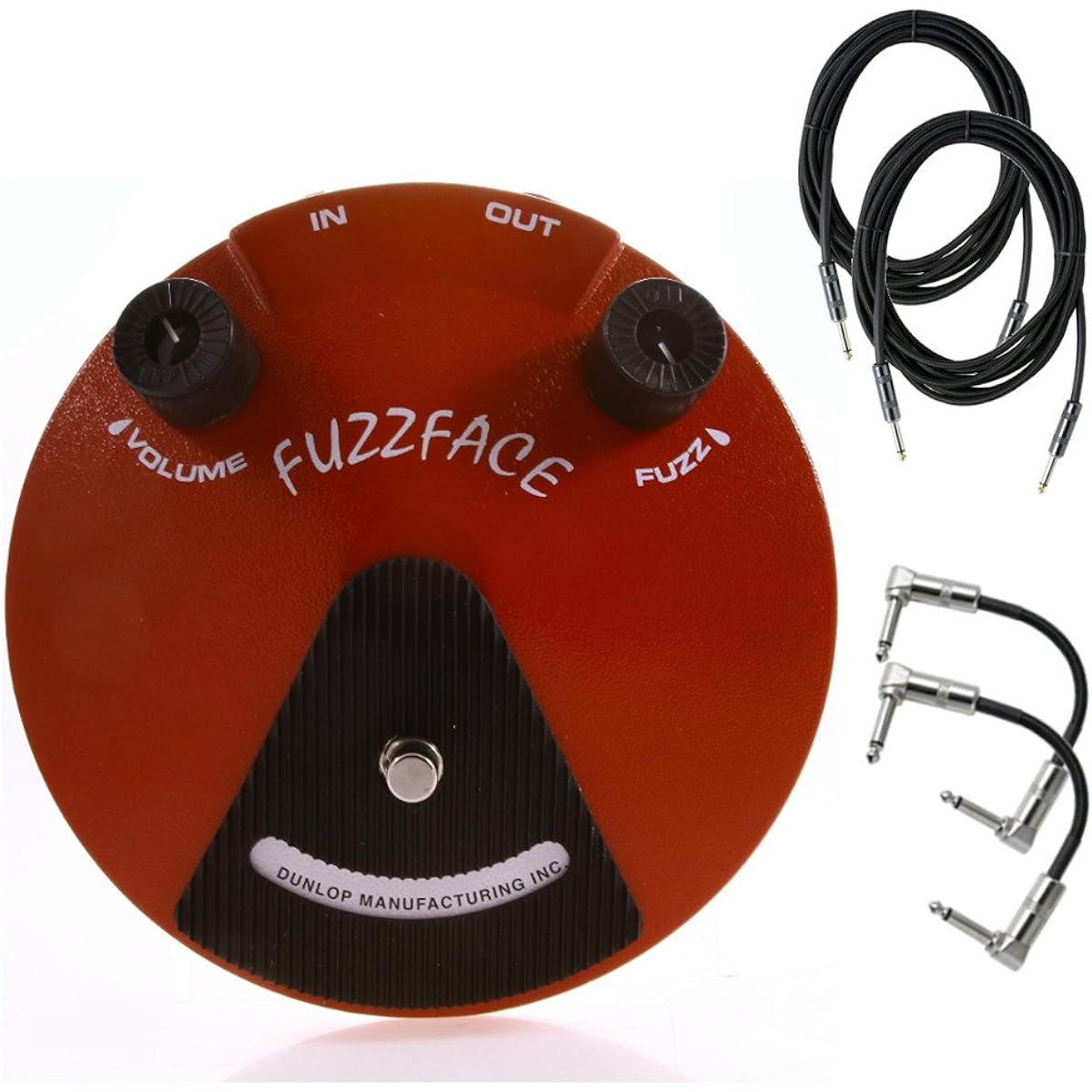 DUNLOP JDF2 Fuzz Face Distortion with 2 patch cables and 2 10ft instrument cables