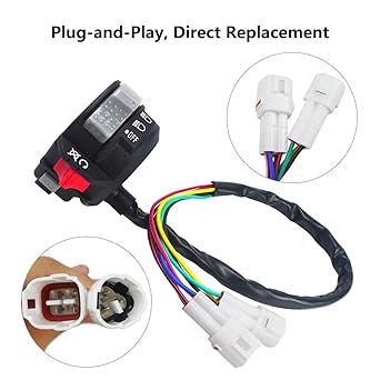 Left Handlebar Control Switch Yamaha Bear Tracker YFM250 Warrior YFM350 Wolverine Grizzly YFM125 2002-2013 Engine Control Headlight On-Off Start Light Switch 4KB-83973-21-00 4KB839730000