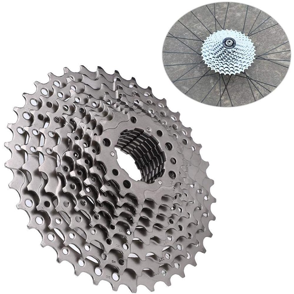 10s Sprocket Freewheel 9 10 11 12 Speed 32 36 42 46T Road Bike Freewheel Cassette Sprocket Bicycle Replacement Accessories Compatible with Mountain Bike Bicycle (10S 11-36T-Silver)