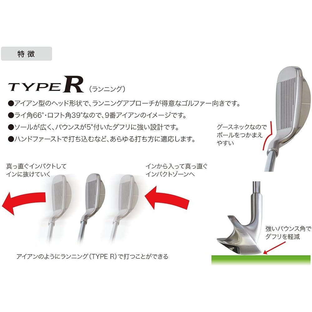 LYNX YS-ONE Chipper TYPE R 2015 LYNX Original Steel Shaft Loft Angle: 39 Lie Angle: 66 degrees Bounce Angle: 8 degrees