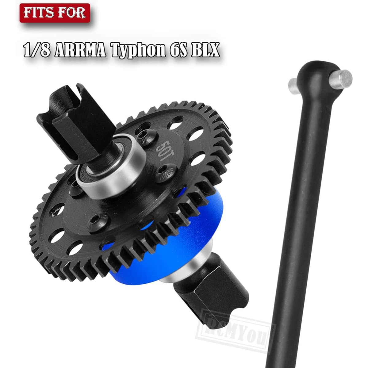 RCMYou 50T Center Differential & Center Drive Shaft Upgrade Parts for Arrma 1/8 Typhon 6S Center Diff & Center Drive Shaft Hop-up Navy Blue