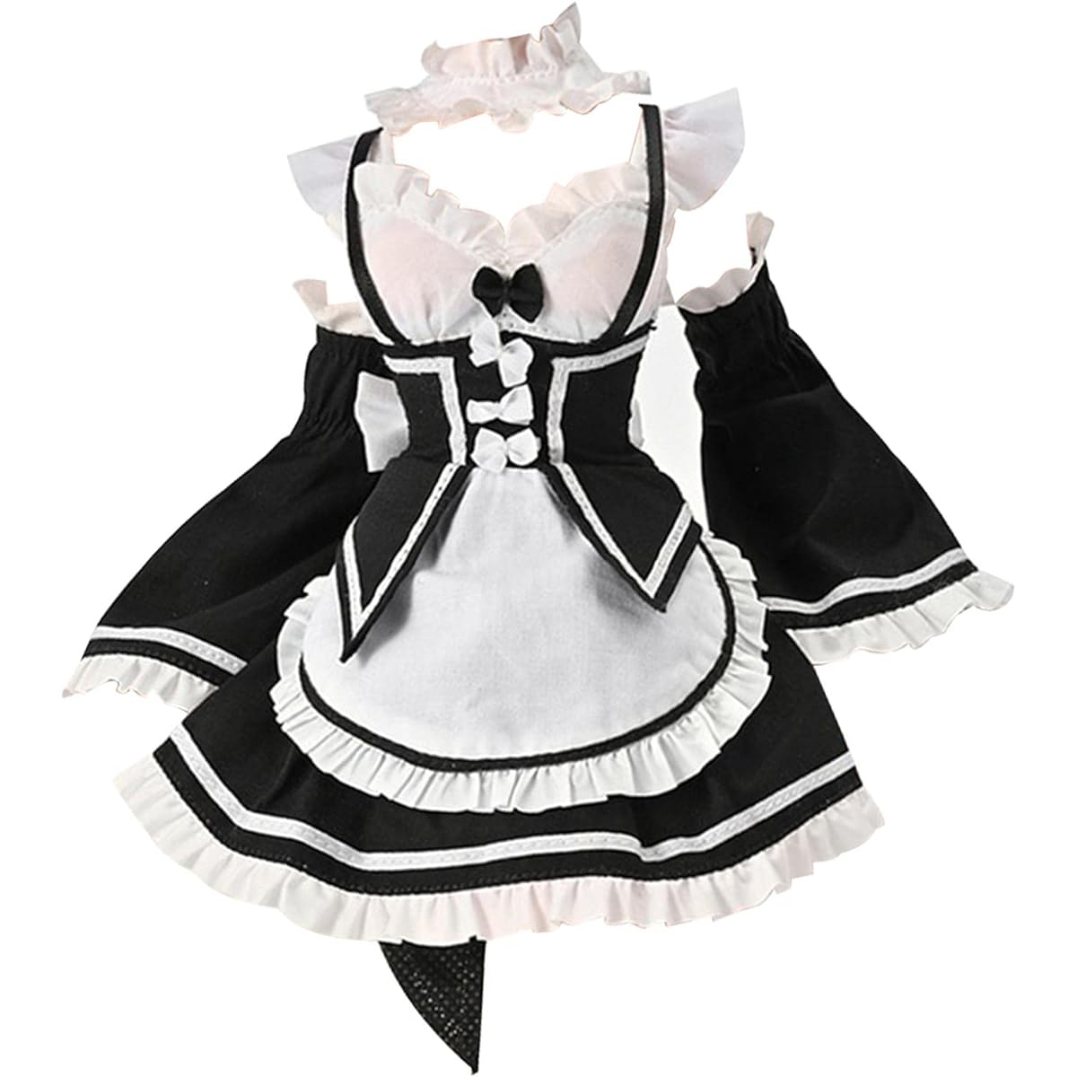 KOWAKU 1/6 Figure Doll Clothes Maid Outfit Necklace for 12 inch Female Action Figures