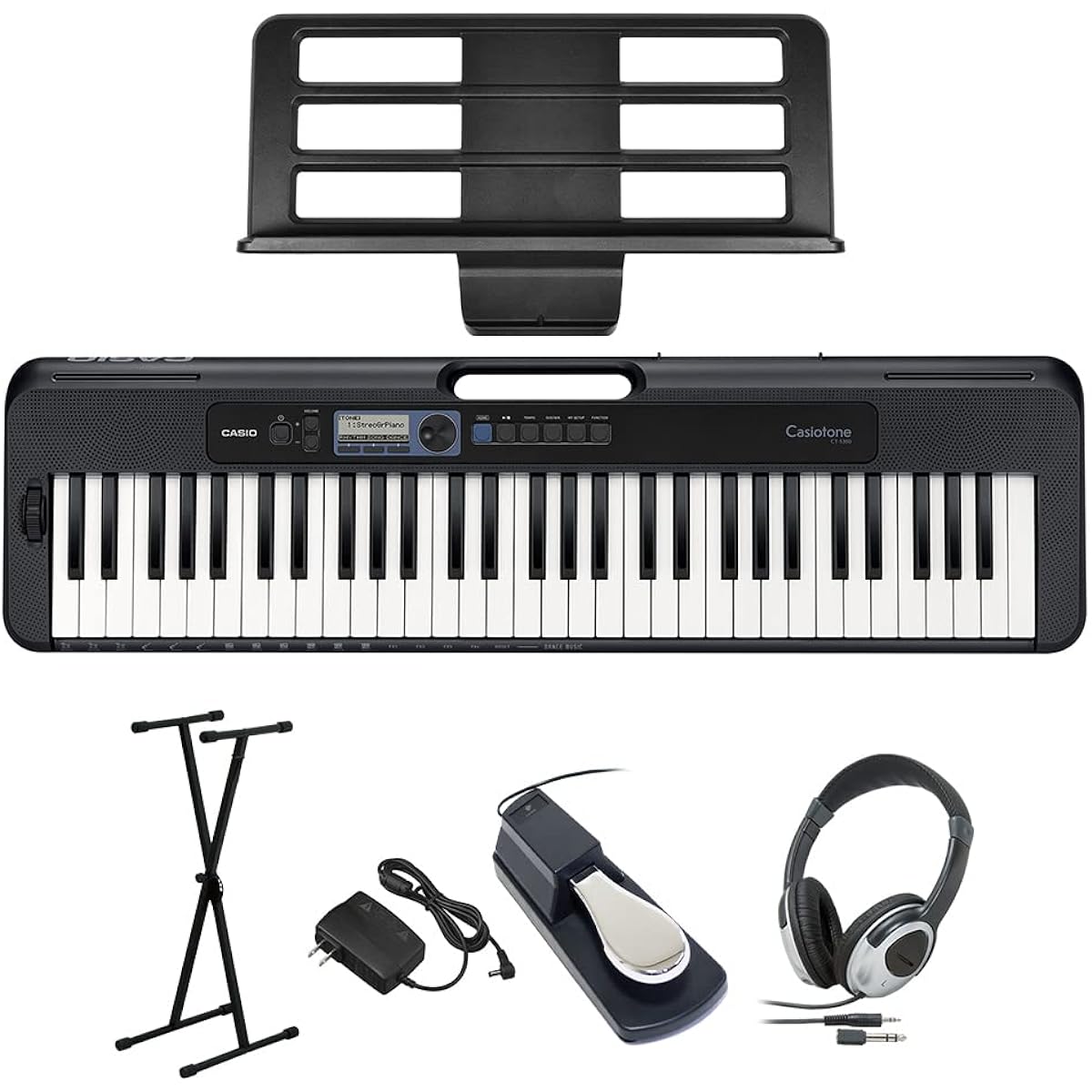 CASIO CT-S300 Black 61 keys Casiotone Keyboard that can express dynamics Touch response Casio