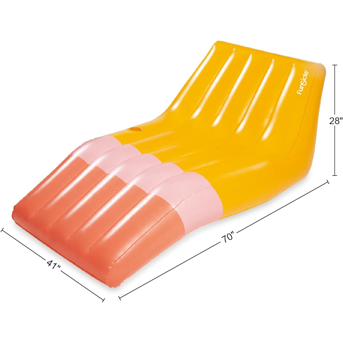 Summer Waves Happy Sleeper Lounge Chair Pool Float 70" x 41" x 28"