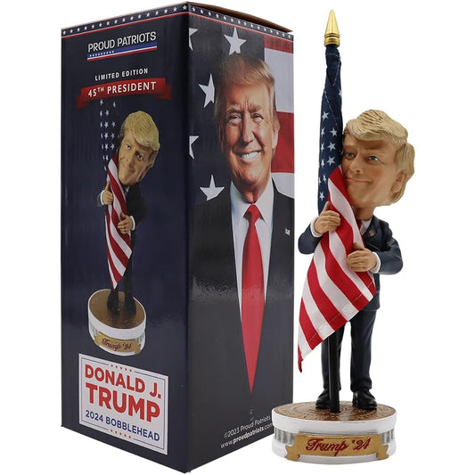 Trump USA President Bobblehead Bubble Head Bobblehead Doll United States Flag Donald J. Trump Limited Edition Collectible Figure