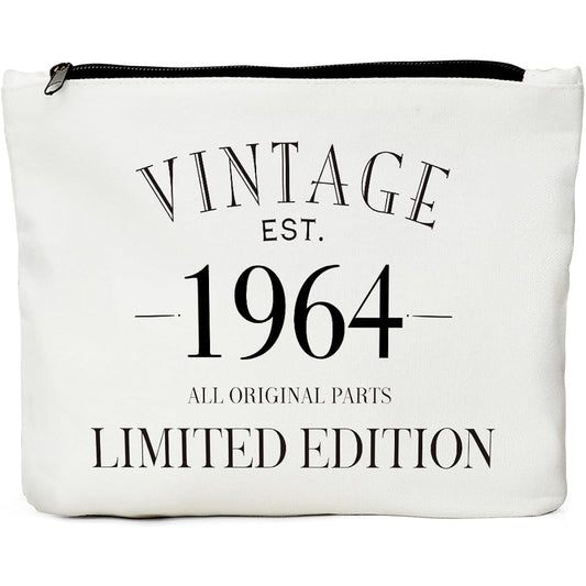 60th Birthday Gifts for Women 1962 60th Birthday Decoration Gifts for Women - 60th Birthday Gift Ideas for Mom, Wife, Friend, Coworker, Aunt, Boss - 1962 Limited Edition Makeup Bag