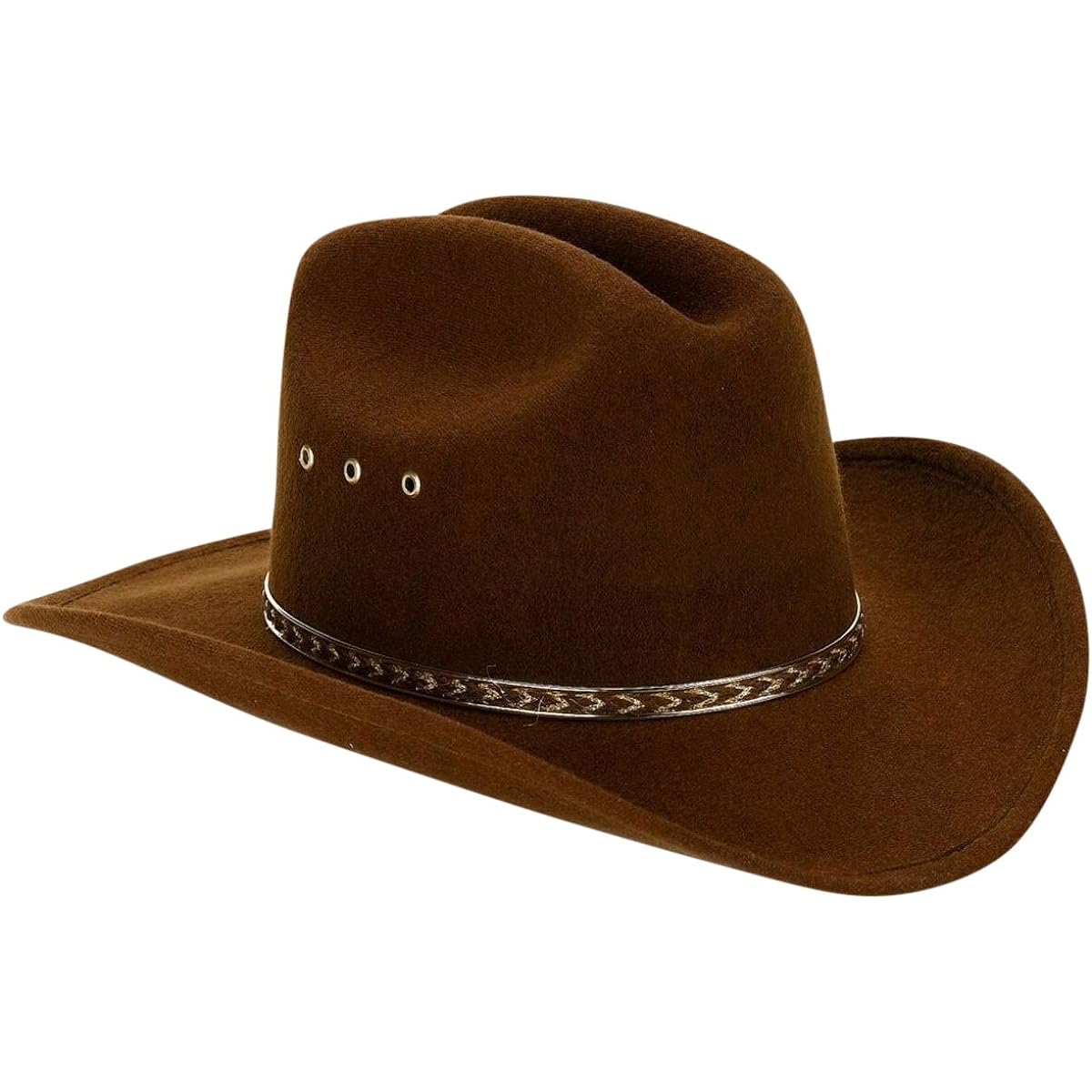 WESTERN EXPRESS Men's Faux Felt East Clintwood Cowboy Hat Gold Band Rodeo Cattleman Mexican - Black Color