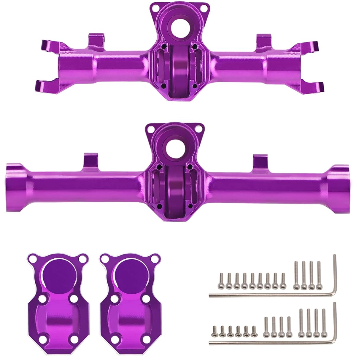 TCRC Aluminum Front & Rear Axle Housing Cover Set for Axial SCX24 90081 1/24 RC Crawler Upgrade Parts