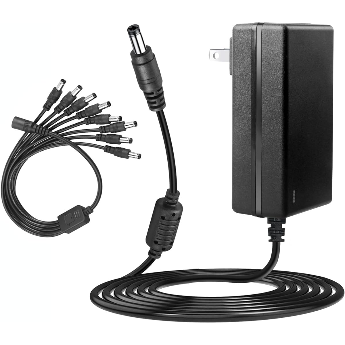 LeTaoXing AC 100-240V to DC 12V 36W Adapter Transformer 12V/3A 8CH Splitter Bundle Cord for Security Camera Surveillance System 12V 3A 8CH 8 Way Power Splitter Cable
