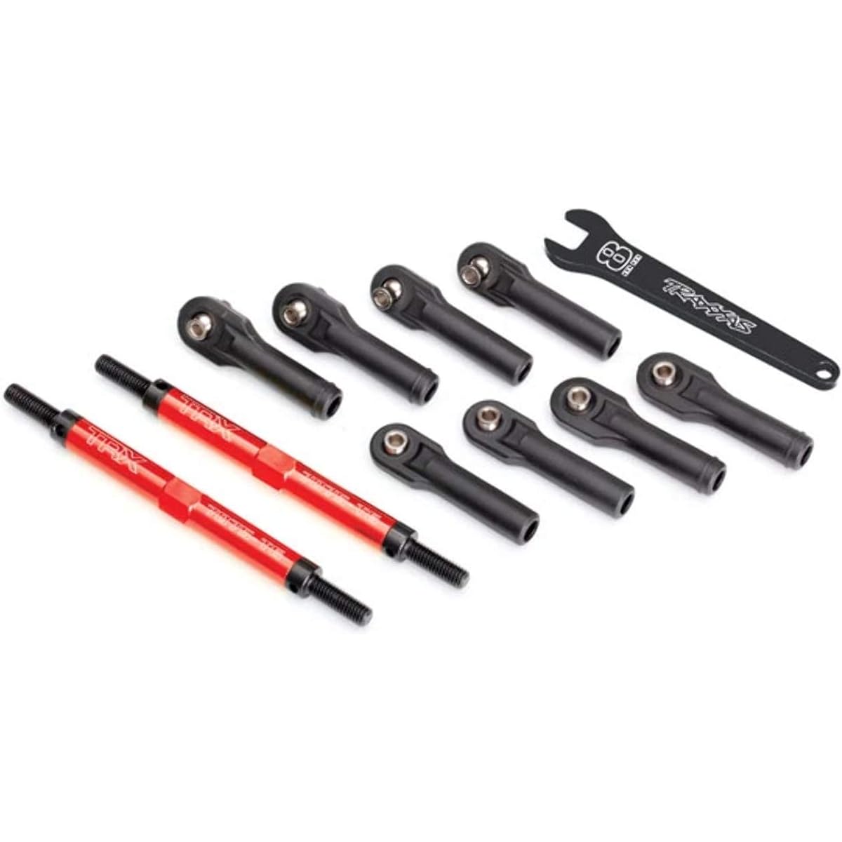 Traxxas E-Revo 2.0 "Tube" Anodized Aluminum Toe Link with Rod End and Steel Hollow Ball with 8mm Wrench (Red)