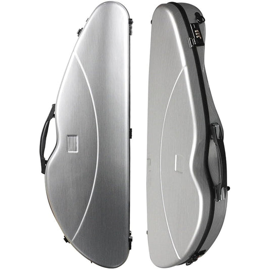 Violin Case 4/4 Full Size Violin Hard Case with Hygrometer Portable Lightweight Violin Case Backpack Carbon Fiber Violin Backpack Basic Professional Triangular Backpack, Silver