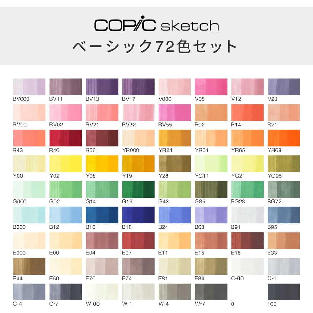 Too Copic Sketch Basic 72 Color Set