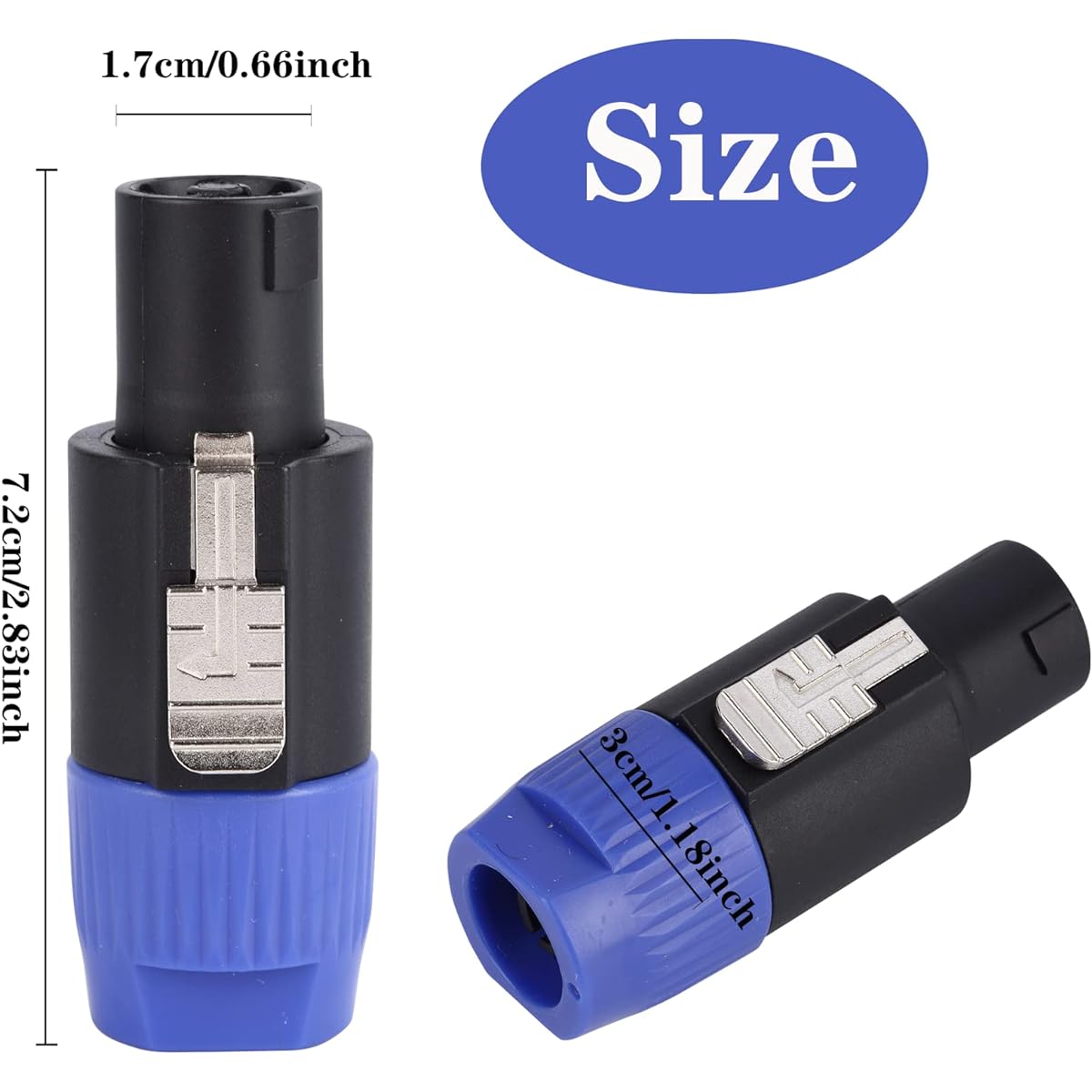 LanSenSu Speakon to 1/4 Adapter, Speakon Male to 1/4" TS Female Converter Connector Pack of 4