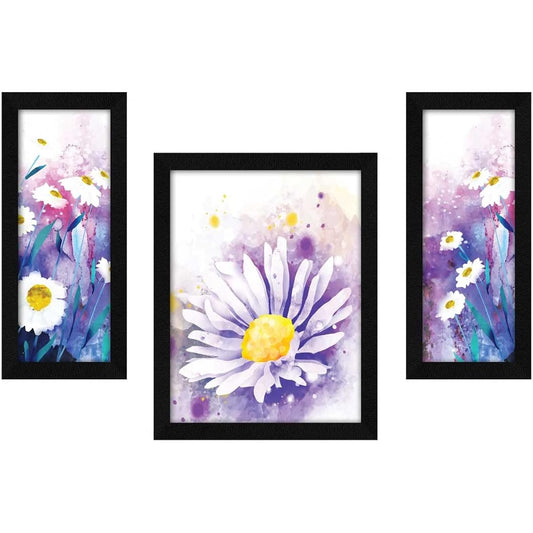 ArtX Paper Watercolor Flower Wall Art, Multicolor Floral, 13.5X22.5 Inch, Set of 3