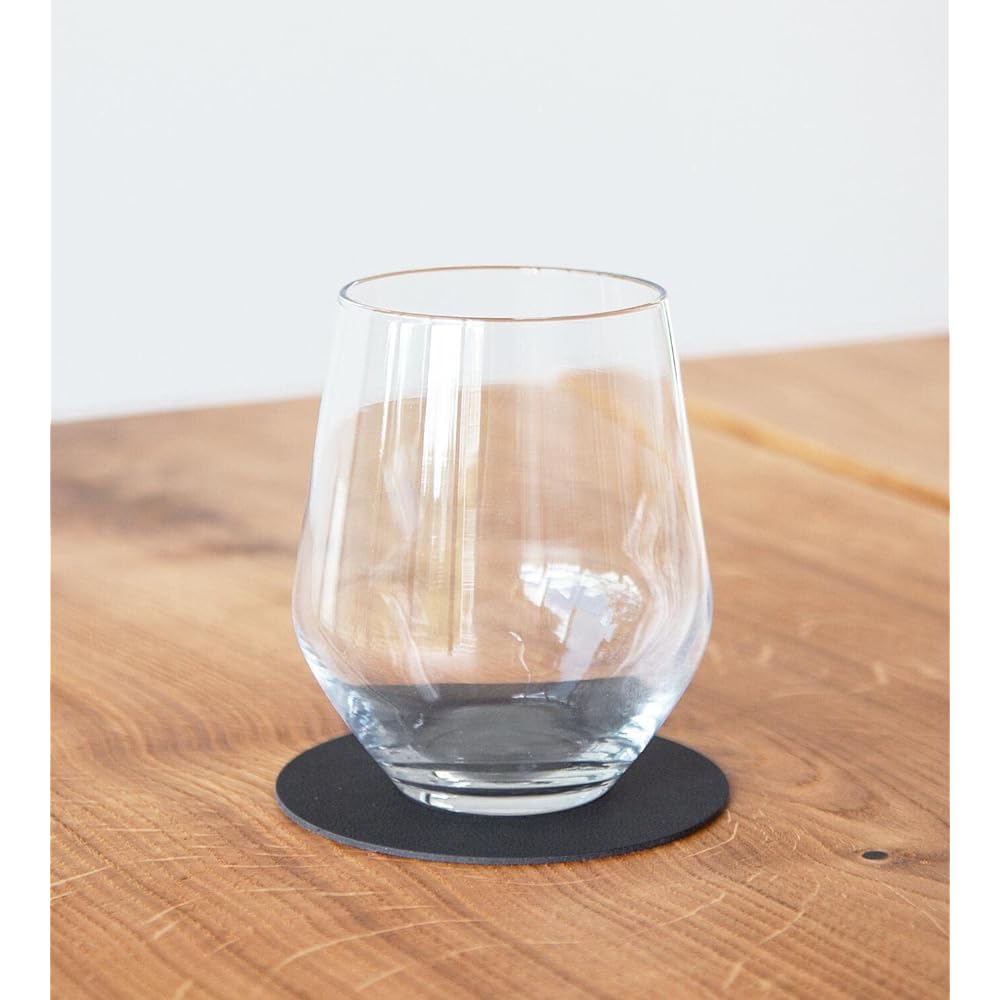 LINDDNA Coaster Glass Mat Circle Nupo Black 8P 981793-CN