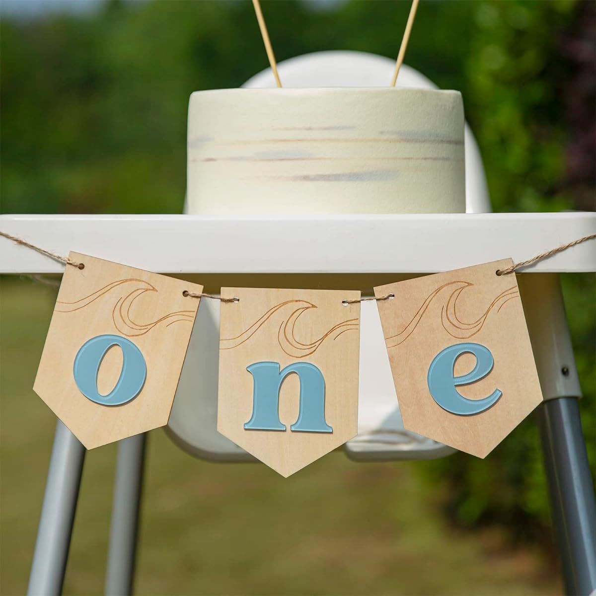 Surf Theme Wood Banner - Wood One Party Decorations Wood One Letter Banner 1st Birthday Surf Highchair Banner Big One Acrylic One Decorations