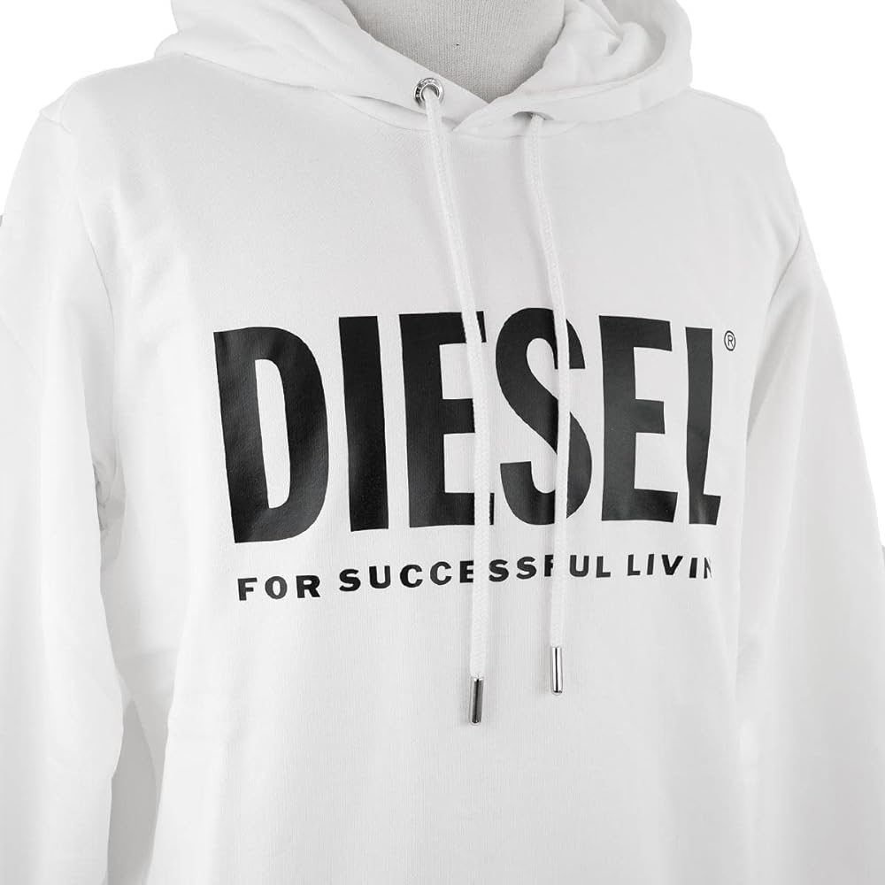 [Diesel] DIESEL Hoodie 00SAQJ 0BAWT S-GIR-HOOD-DIVISION-LOGO FELPA Men's Parka 100 WHITE White