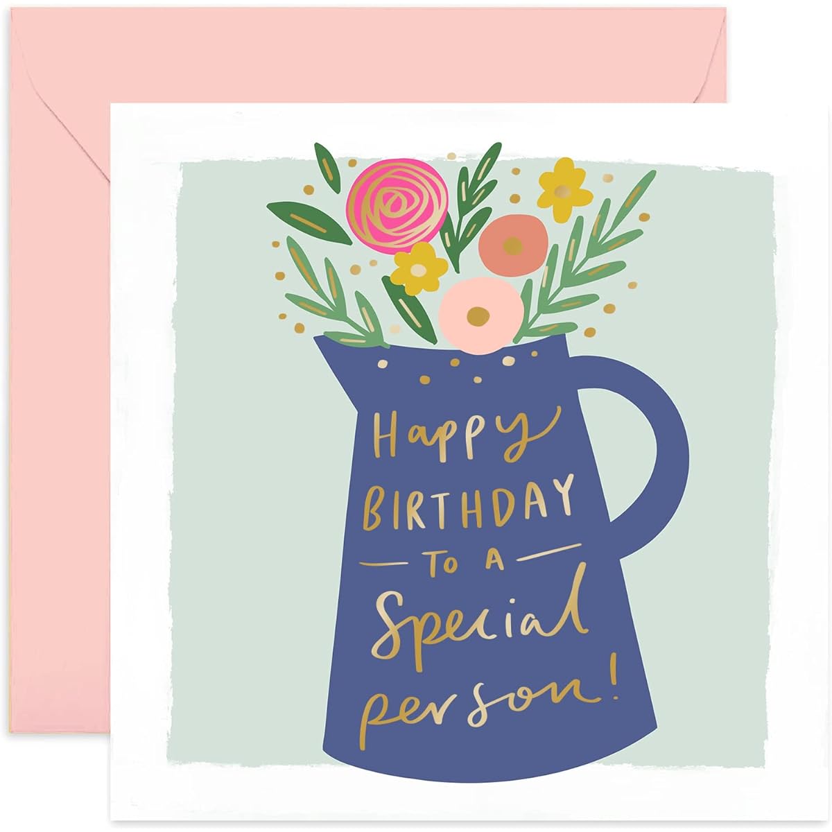 Old English Co. Special Someone Floral Birthday Card for Grandma - Colorful Flowers with Gold Foil Greeting Card | Gift for Mom, Daughter, Sister, Aunt, Niece | Blank Inside & Envelope Included