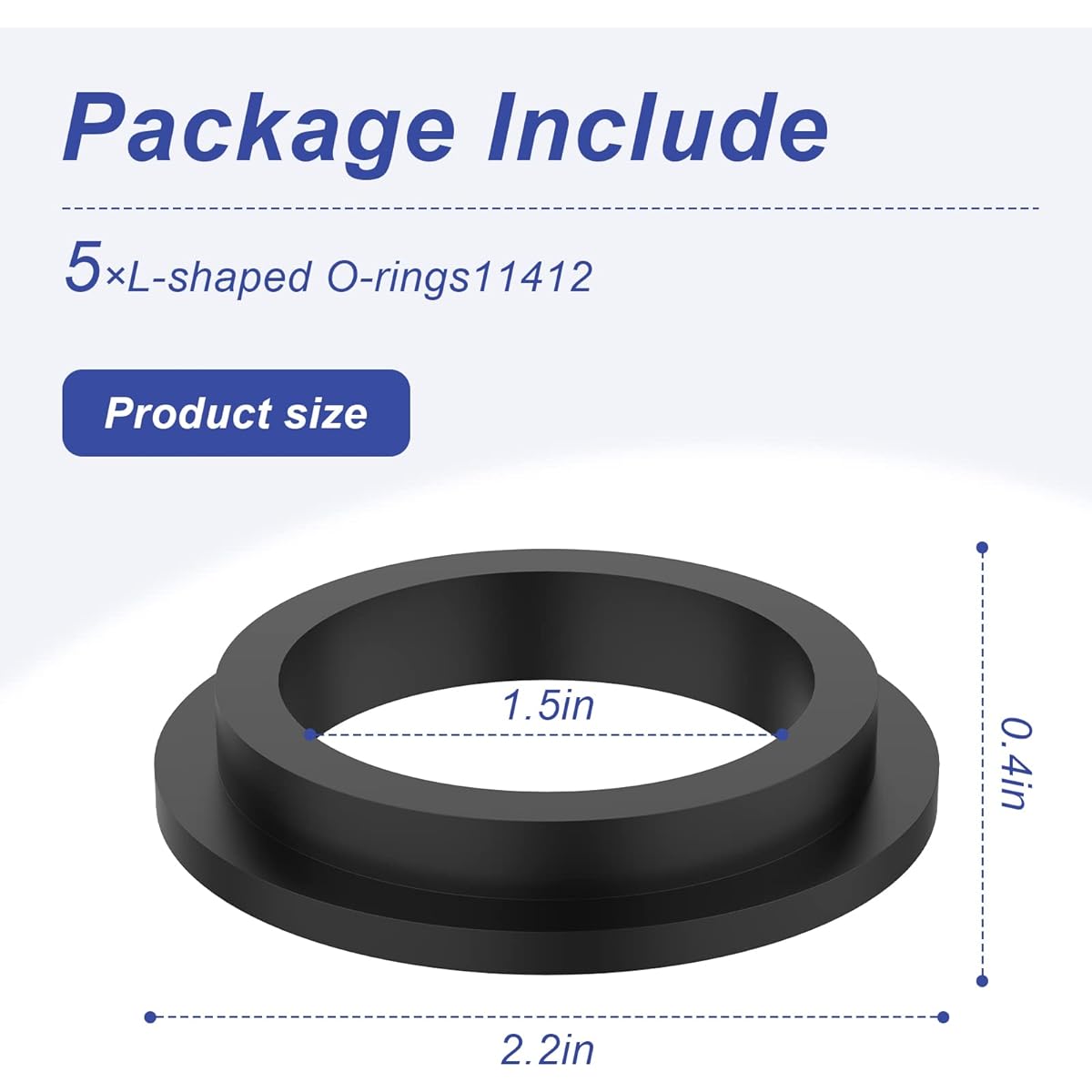 GRONGU Pool Filter Pump L Shape O-Ring Compatible with 11412 Intex Sand Filter Pump Air Release Valve and O-Ring Replacement for Intex Pool Pump Parts - Pack of 5