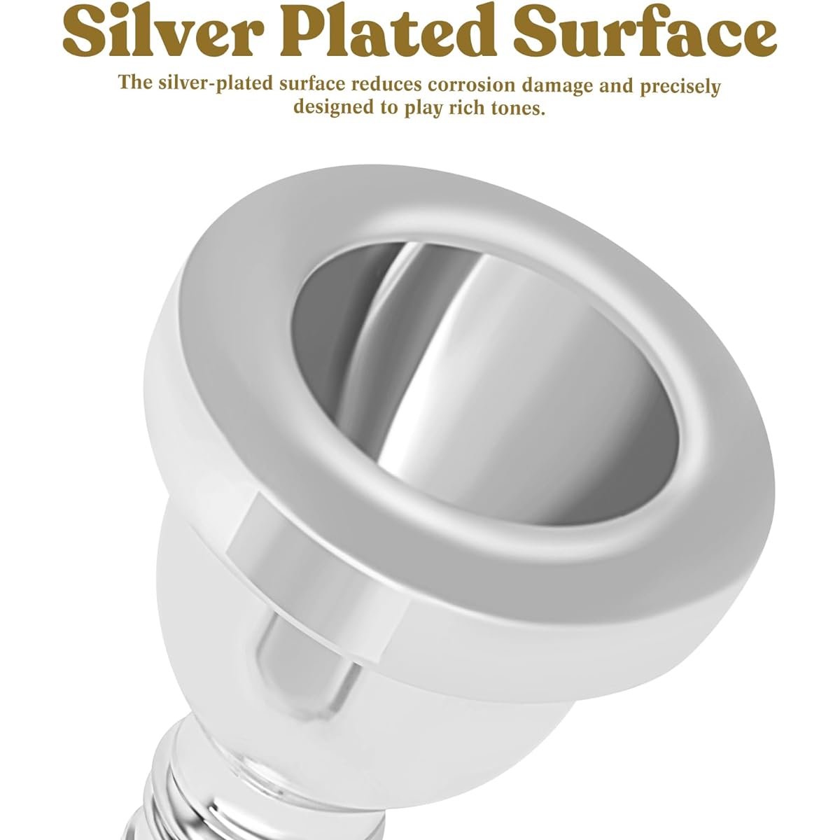 ROWELL Euphonium Mouthpiece 12C Euphonium Mouthpiece Baritone Mouthpiece Standard Euphonium Mouthpiece Silver Plated Euphonium Mouthpiece Professional Baritone Euphonium Replacement Mouthpiece