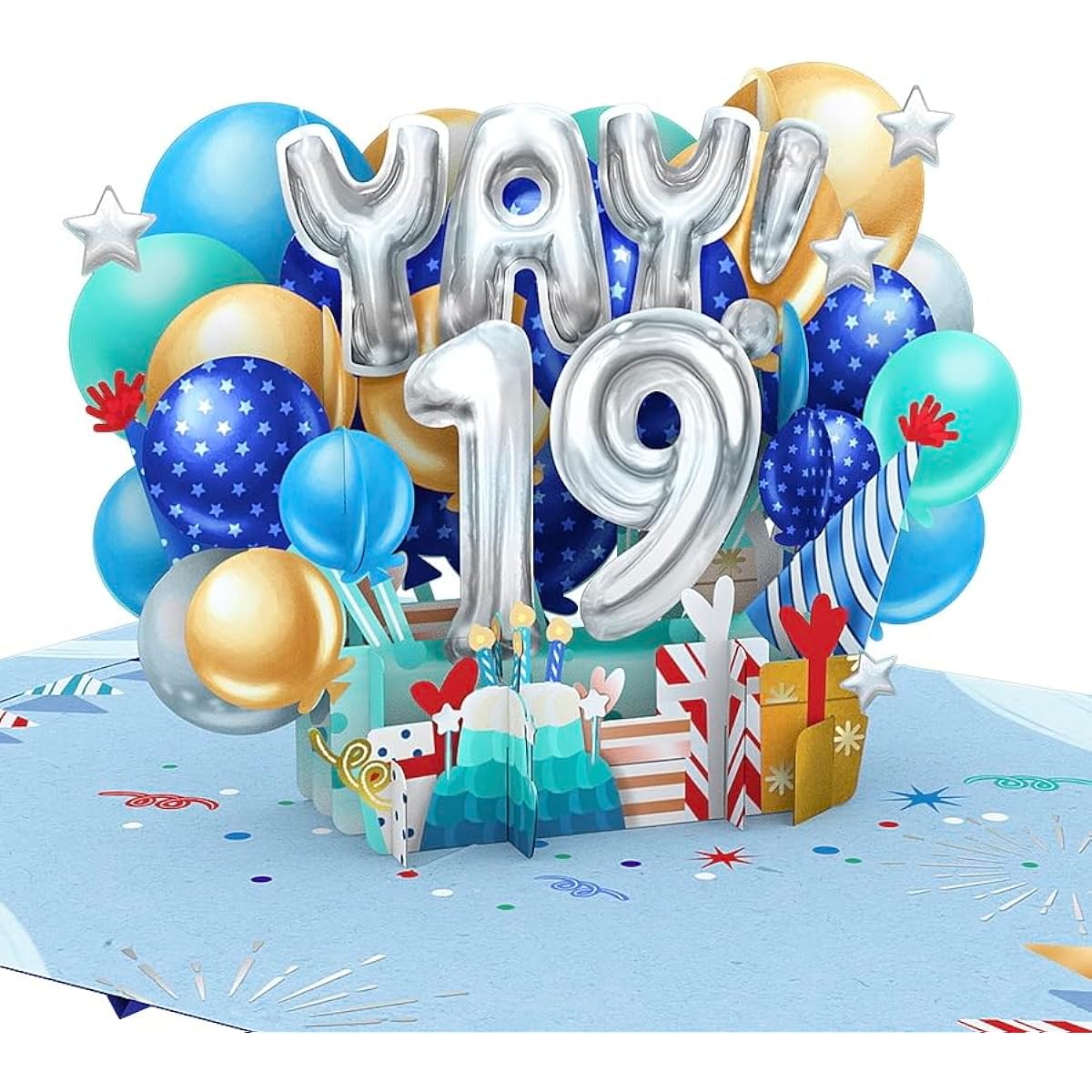 Liif Happy 19th Birthday Card Pop-up Birthday Card for 19 Year Olds