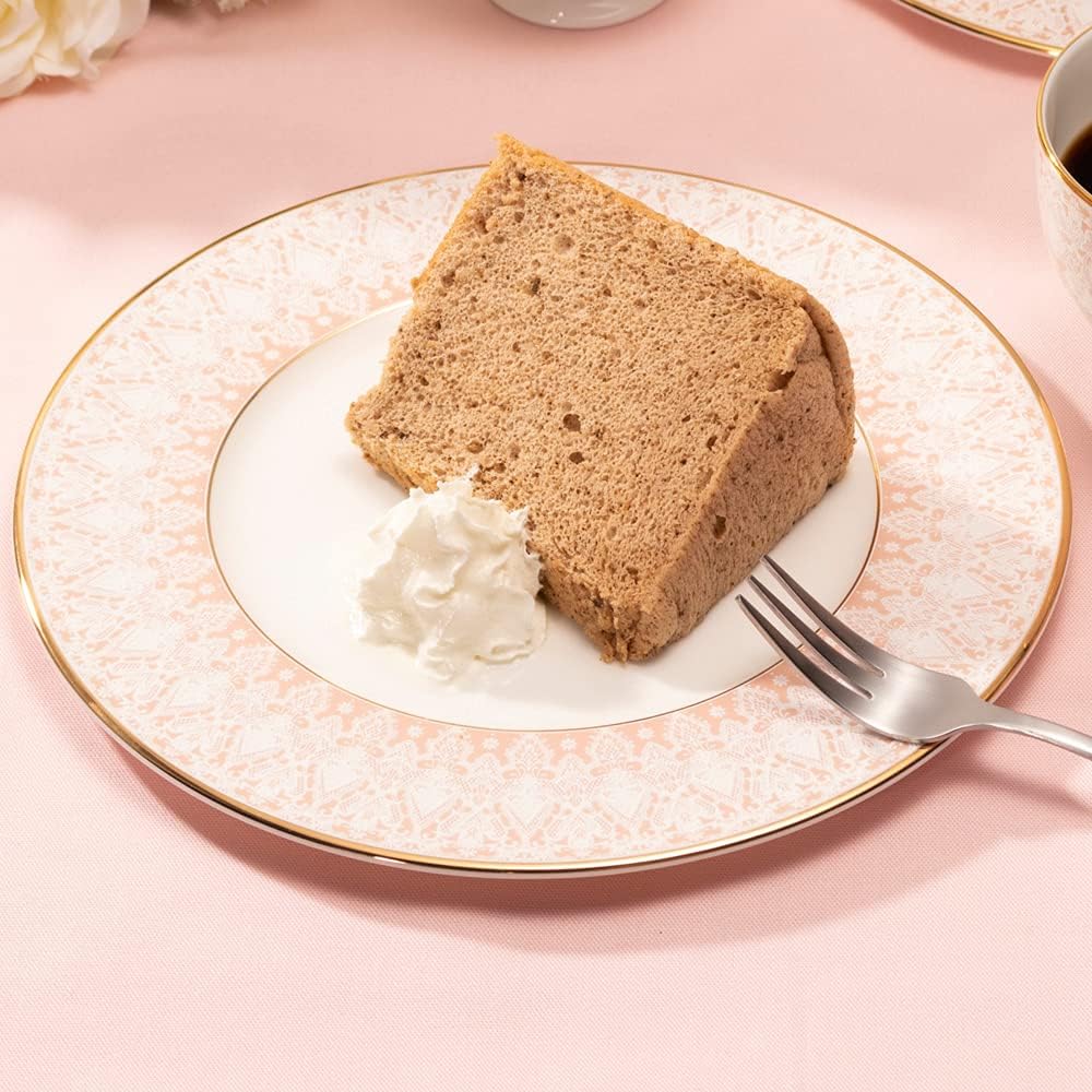 NARUMI Plate Set Aurora 21cm Pink Lace Pattern Stylish Set of 2 with Gift Box 52251-23113