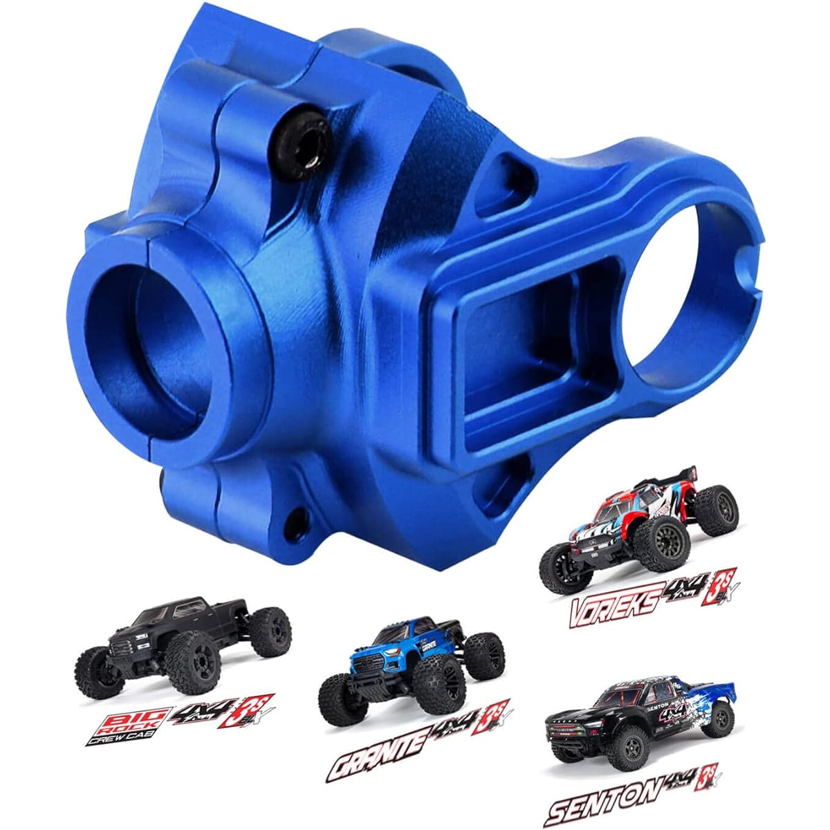 RCMYou Upgrade Parts Differential Yoke Set Differential Cover Case for 1/10 Arrma Big Rock/Granite/Vorteks/Senton 3S BLX&Mega550,1/10 Outcast/Kraton 4S BLX 4WD,1/8 Typhon/Vendetta 3S BLX&Mega550,Navy Blue
