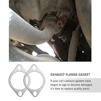 Car Exhaust Gasket 2pcs 2.5 Inch 2 Bolt Exhaust Flange Gasket Replacement OEM#120-06310-0002 Standard Exhaust Manifold Gasket Car Accessories High Temperature Gasket Material