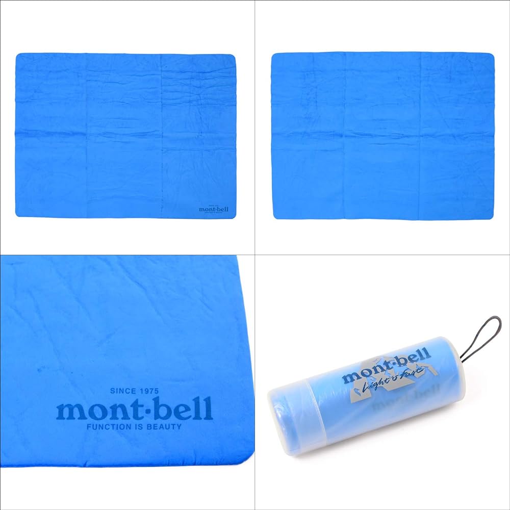[Mont-bell] Mont-bell Quick Drying Towel Sponge Towel High Performance Towel Soak Up PVA Sponge Highly Absorbent Water Absorbent Plain Compact Camping Outdoor 1124552 (Blue)