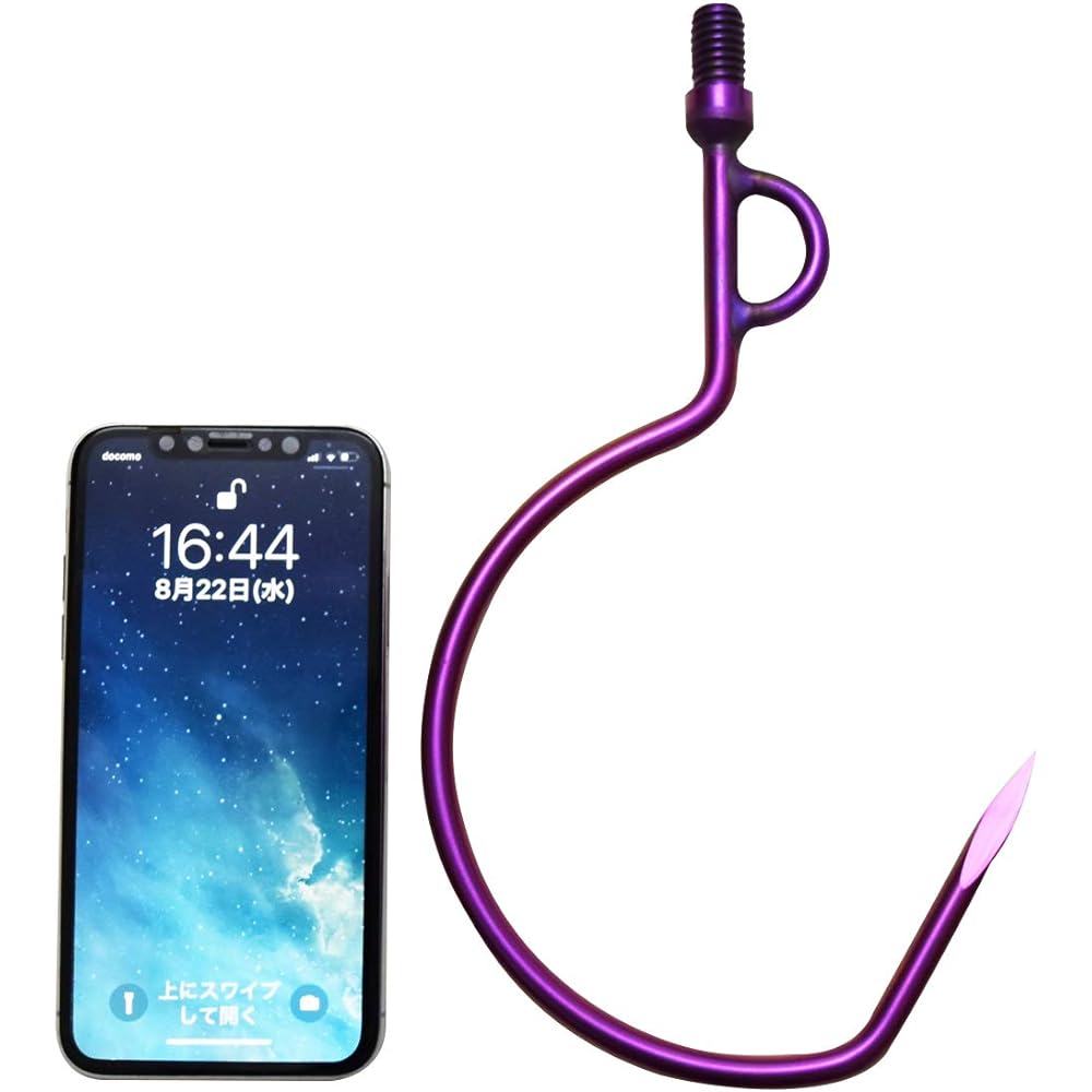 64チタン Large Triangular Pyramid ギャフ Purple Anodized Coating [GAFF-02] Purple Lightning Flash
