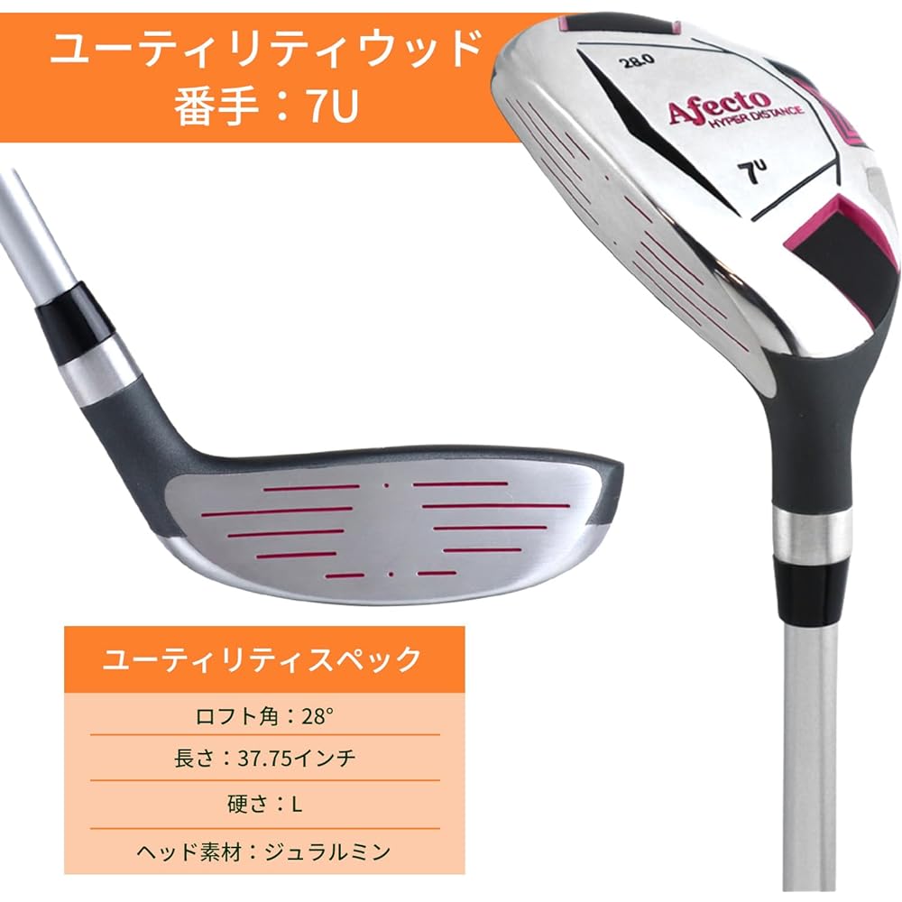 Afecto Women's (Afect) Lefty Golf Set Club Only 8 Piece Set (1W/5W/7U/7I/9I/PW/SW/Putter) L Shaft Manufacturer Direct Sales Golf Shop