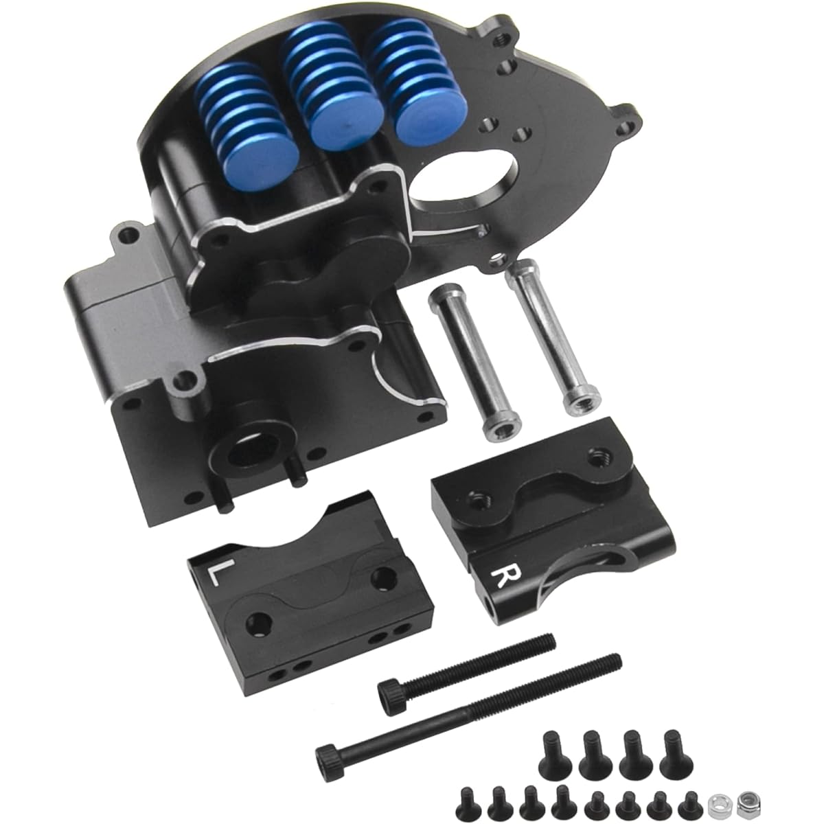 ShareGoo Aluminum Transmission Case Gearbox Housing Motor Plate Upgrade Parts #3691 Compatible with 1/10 Traxxas Slash 2WD Stampede VXL Rustler VXL Bandit RC Car