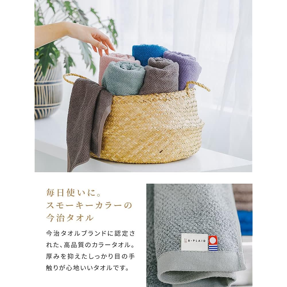 Imabari Towel Bath Towel, Set of 2, Brand Certified, Made in Japan, Quick Drying, Super Absorbent, 100% Cotton, Made in Japan, Medium Thickness, Plain Eve Blue