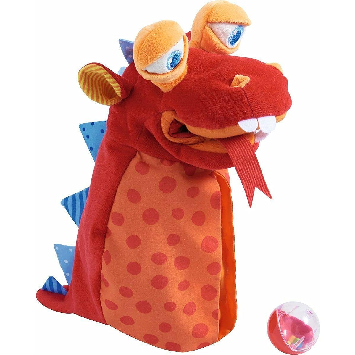 HABA Glove Puppet Eat it Up Dragon – Hand Puppet with Belly Bag Eats Small Objects