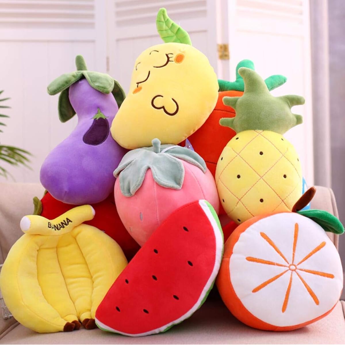 Cute rabbit, various fruits, stuffed toy, vegetable, stuffed toy, stuffed toy (red pepper)