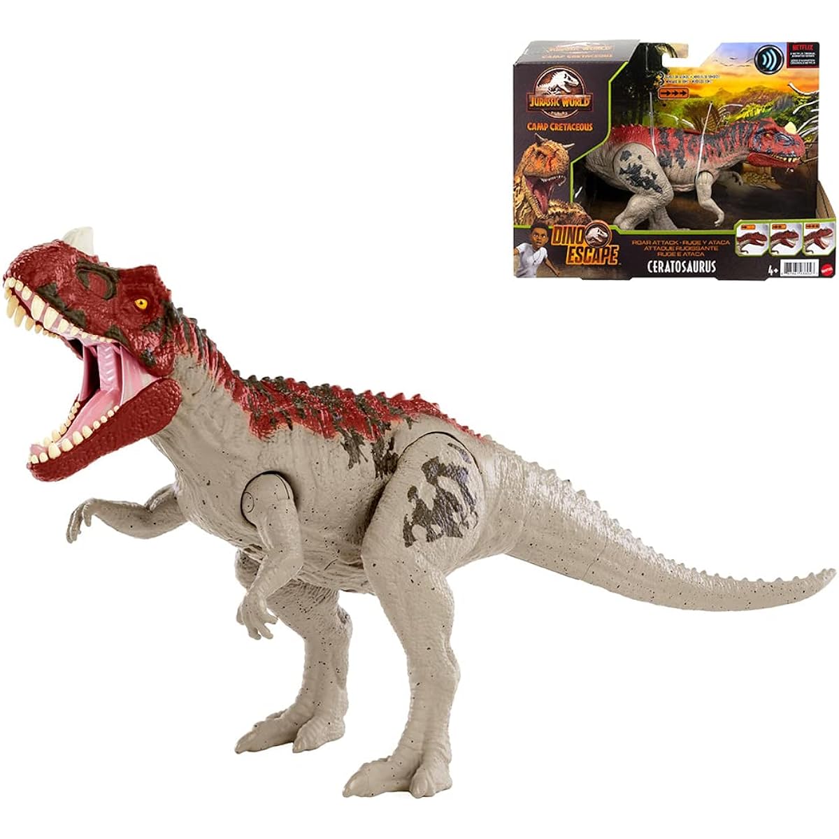 Mattel Jurassic World Ceratosaurus Action Figure [Total Length: 30cm] [Ages 4 and up] GWD07 Red