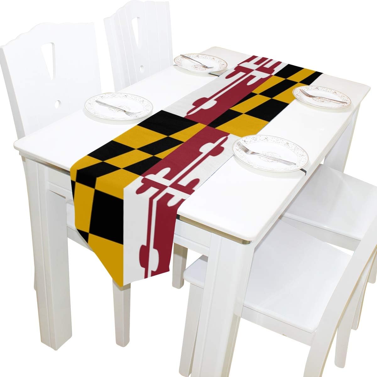 poeticcity American Flag Double Sided Rectangular Table Runner Wedding Dining Room Kitchen Tablecloth Home D ¦cor 13"(W) x 90"(L) POETIC-00531-4