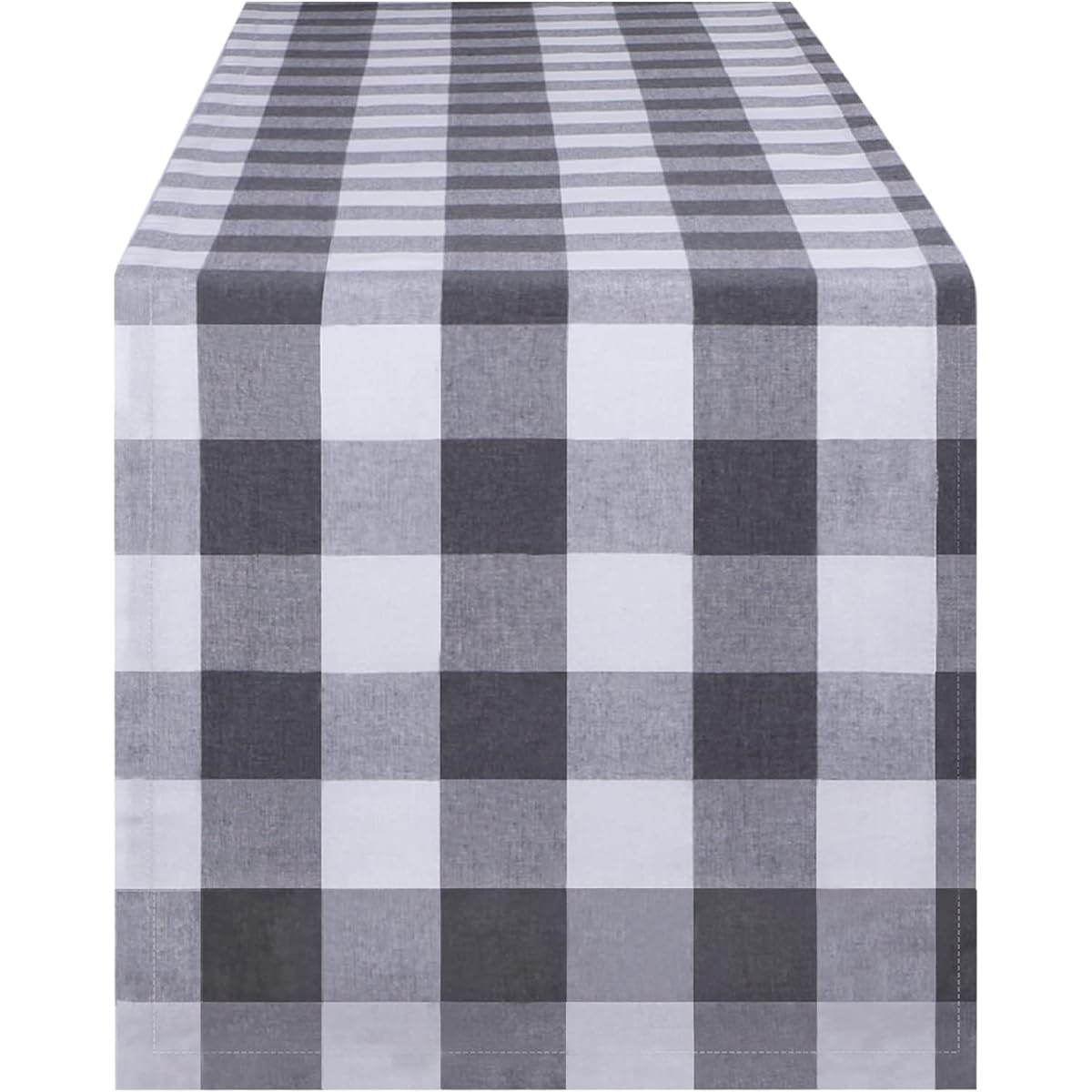 BETRIC Buffalo Check Table Runner Buffalo Check Collection Checkered Table Runner Classic Farmhouse Table Runner 14x72 Gray and White