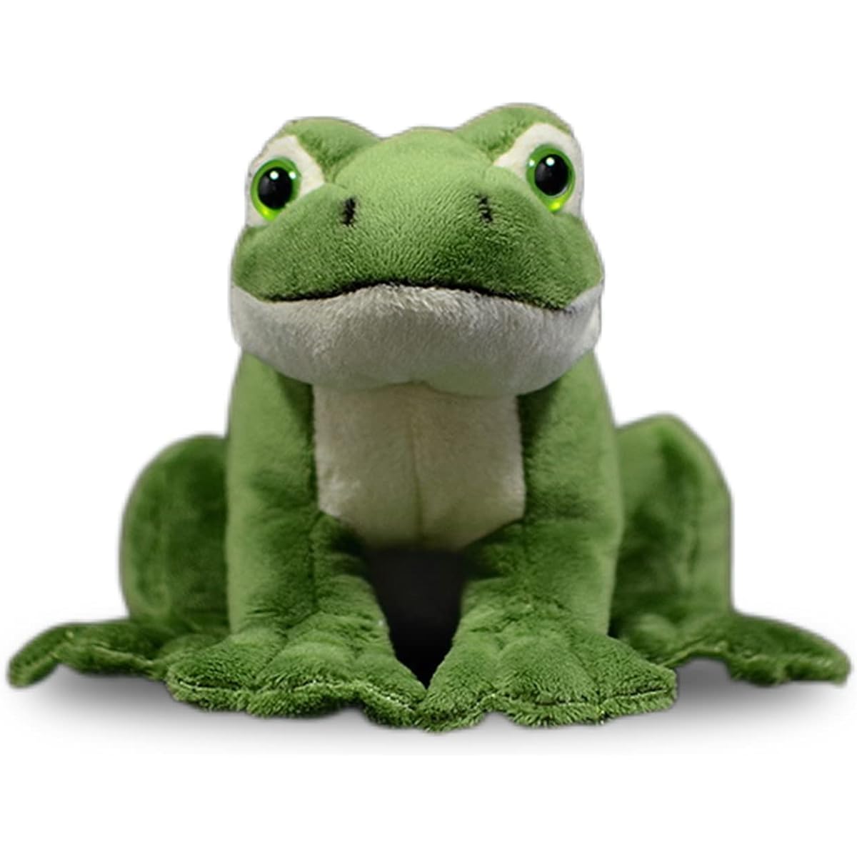 Little Heart Super Cute Realistic Green Frog Plush Toy 6.2 Inch Kawaii Lifelike Soft Stuffed Animal Gift for Kids of All Occasions and Ages Home Decoration