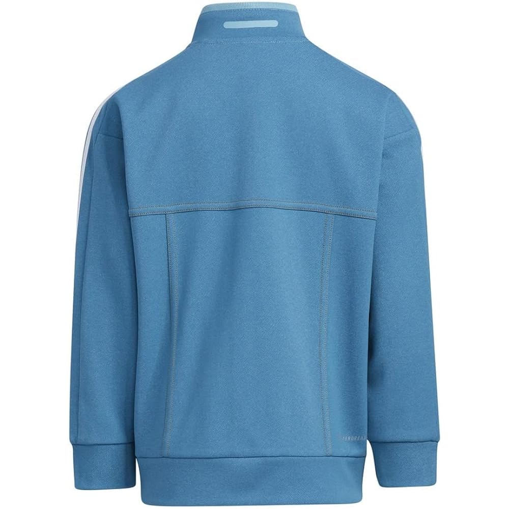 [Adidas] Jersey Top Kids Denim All Over Print Double Knit Warm Up Track Top DKH15