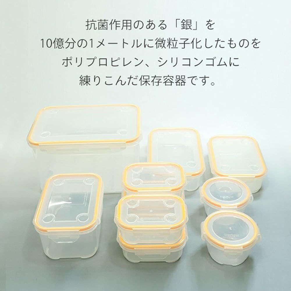 TWINS Storage Container Clear Nano Silver Neo "Protects Food with Antibacterial Sealing" Antibacterial Sealed Containers 10 Piece Set TT2-NNS-10S