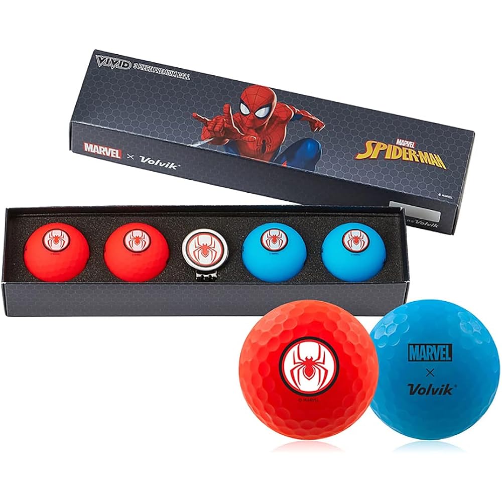 Volvic Golf Ball Marker MARVEL GIFT PACK 2.0 4 balls and marker set
