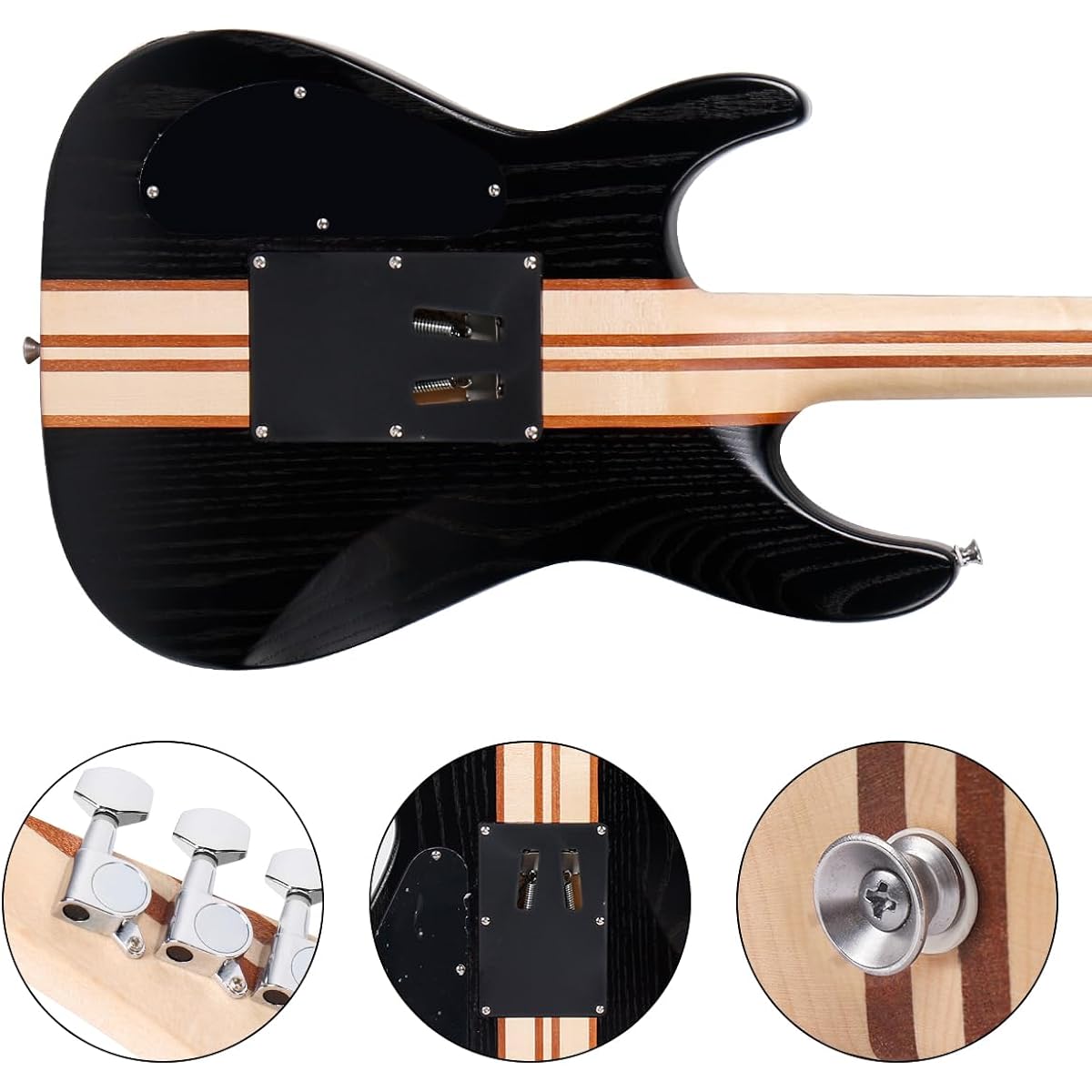 Bullfighter Electric Guitar Travel Guitar Set with Accessory Set Telecaster Type Adult Beginner Instrument Rock Professional Performance Electric Guitar Set D300 (Black)