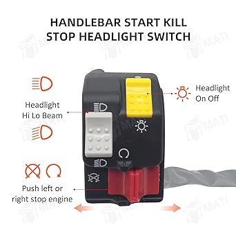 M MATI Handlebar Kill Stop Headlight Switch for Honda ATC200 X 1983-1985 ATC250 R 1983-1986 35200-965-003